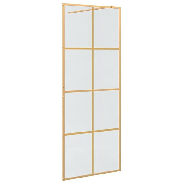 vidaXL Walk-in Duschwand Gold 80 x 195 cm Gehärtetes Glas