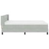 vidaXL Boxspringbett mit Matratze Hellgrau 200 x 140 cm Samt