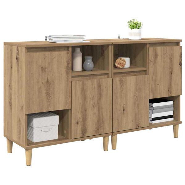 vidaXL Sideboards 2 pcs Artisan-Eiche 60 x 35 x 70 cm Holzwerkstoff