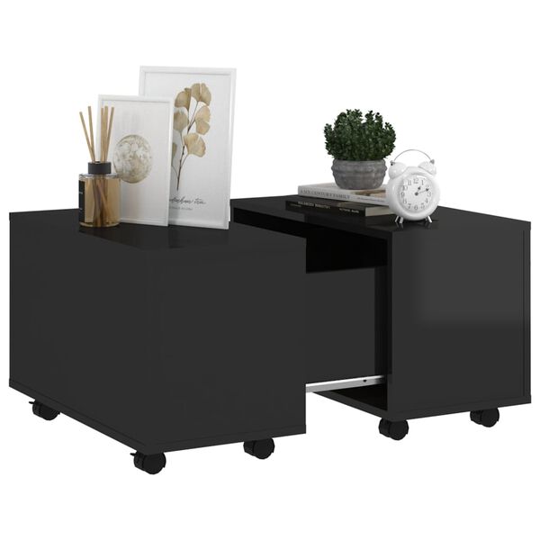 vidaXL Couchtisch Hochglanz-Schwarz 60x60x38 cm Holzwerkstoff