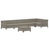 vidaXL 7-tlg. Garten-Lounge-Set mit Kissen Grau Poly Rattan