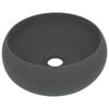 vidaXL Luxuri&ouml;ses Waschbecken Rund Matt Dunkelgrau 40x15 cm Keramik