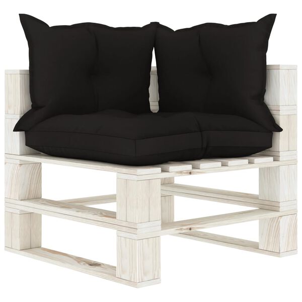 vidaXL 5-tlg. Garten-Lounge-Set Paletten mit Kissen in Schwarz Holz