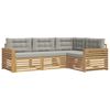 vidaXL Outdoor-Sofagarnitur 4 Stk. Wei&szlig; und Hellgrau Polyester
