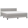 vidaXL Boxspringbett mit Matratze & LED Hellgrau 160x200 cm Stoff