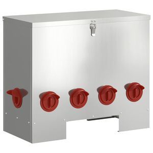 vidaXL H&uuml;hnerf&uuml;tterer Silber 60,5 x 29 x 51 cm Verzinkter Stahl