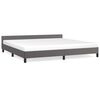 vidaXL Bettgestell mit Kopfteil ohne Matratze Grau 200x200 cm