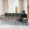 vidaXL Gartensofa-set mit Kissen 6 pcs Grau Poly-Rattan