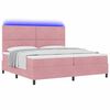 vidaXL LED Boxspringbett mit Matratze Rosa 200 x 200 cm Stoff