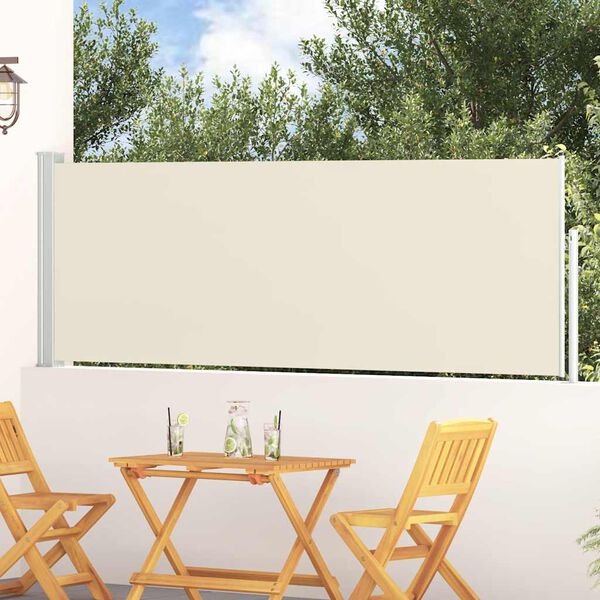 vidaXL Ausziehbare Seitenmarkise 100x300 cm Creme