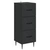vidaXL Schubladenschrank Schwarz 33 x 34,5 x 89,5 cm Holzwerkstoff