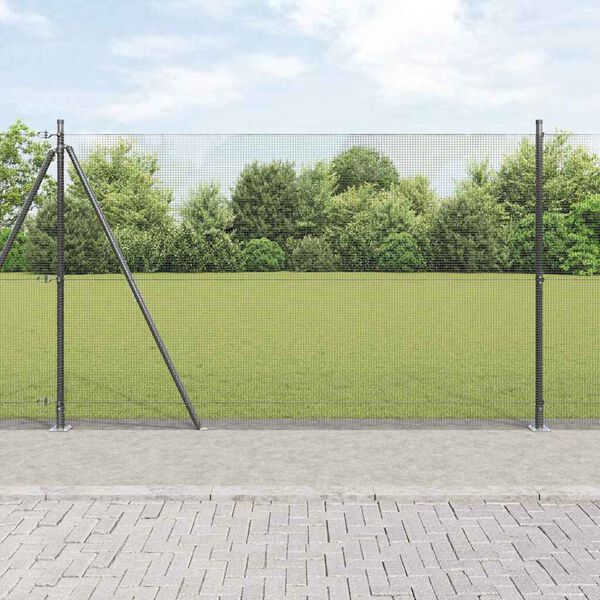 vidaXL Zaunpfosten Grau 25 x 1,4 m (12 x 12 mm Netz) Stahl und PVC