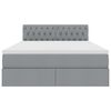 vidaXL Bett mit Stauraum und LED mit LED Hellgrau 140 x 190 cm Stoff