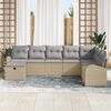 vidaXL Garten-Sofa-Set mit Kissen mit Speicher 8 pcs Beige Poly Rattan