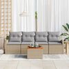 vidaXL Gartensofa-set 5 pcs Beige und Hellgrau Poly-Rattan