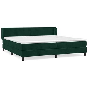 vidaXL Boxspringbett mit Matratze Dunkelgr&uuml;n 200x200 cm Samt