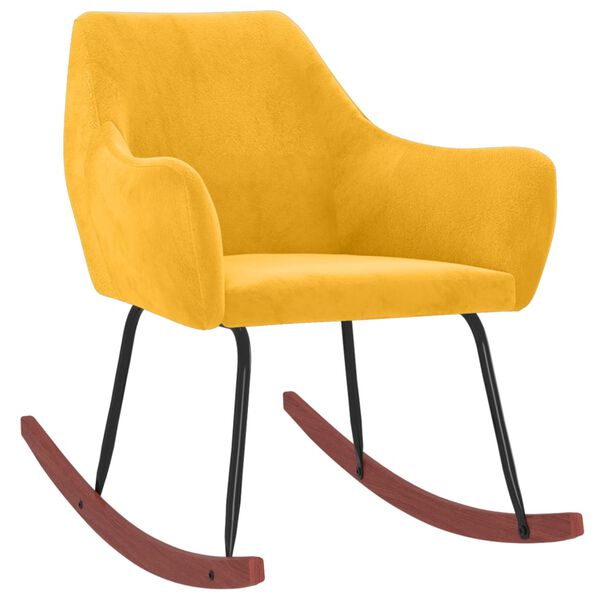 vidaXL Schaukelstuhl Gelb Samt