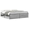 vidaXL Bettgestell Grau Sonoma 200x200 cm Holzwerkstoff und Metall