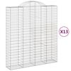 vidaXL Gabionen mit Hochbogen 13Stk. 200x50x220/240cm Verzinktes Eisen