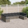 vidaXL Gartensofa-set mit Kissen mit Speicher 10 pcs Grau Poly-Rattan
