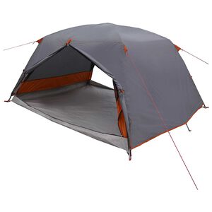 vidaXL Trekkingzelt Grau und Orange 4-Personen