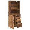 vidaXL Highboard Altholz 69,5 x 34 x 180 cm Engineered Wood und Glas