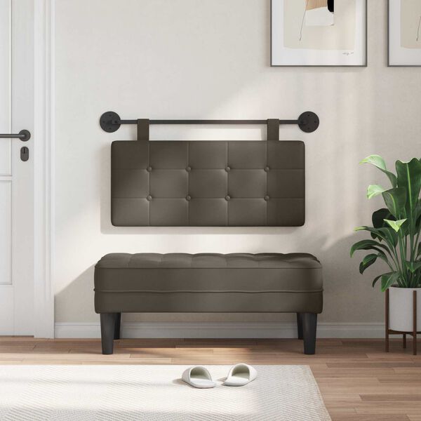 vidaXL H&auml;ngevorderseite Wandmontiert Grau 100 x 55 x 5 cm Kunstleder