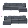 vidaXL Modulares Sofa mit Fußhocker Kissen Samt Dunkelgrau