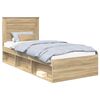 vidaXL Bettrahmen Uni Sonoma-Eiche 75 x 190 cm Massives Kiefernholz