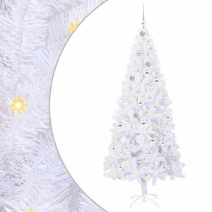 vidaXL K&uuml;nstlicher Weihnachtsbaum Wei&szlig; 210 cm PVC und Stahl