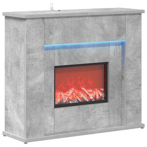 vidaXL Kamin mit LED-Streifen Beton 63 x 20 x 54,5 cm Holzwerkstoff