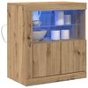 vidaXL LED-Sideboard Braun 60,5 x 37 x 67 cm Holzwerkstoff