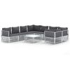 vidaXL 9-tlg. Garten-Lounge-Set mit Kissen Wei&szlig; Stahl