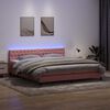 vidaXL Boxspringbett mit Matratze & LED Rosa 200x210 cm Samt