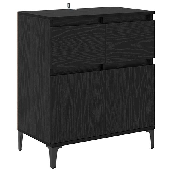 vidaXL Sideboard mit Schubladen Schwarz Eichen-Optik 60 x 35 x 70 cm