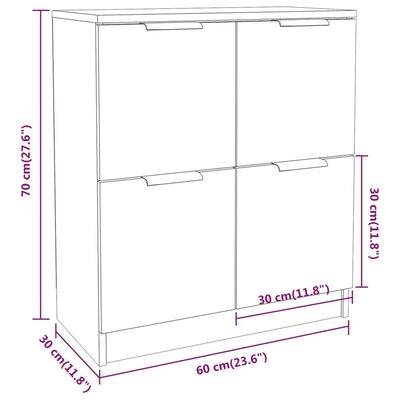 vidaXL Sideboard Braun Eichen-Optik 60x30x70 cm Holzwerkstoff