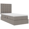 vidaXL Bett mit Stauraum und LED mit LED Taupe 90 x 200 cm Polyester