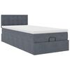 vidaXL Ottoman-Bett mit Matratze & LEDs Dunkelgrau 80x200 cm Samt