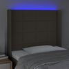 vidaXL LED Kopfteil Taupe 103x16x118/128 cm Stoff