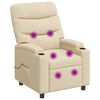 vidaXL Massagesessel mit Liegefunktion Creme 75 x 93 x 102 cm Stoff