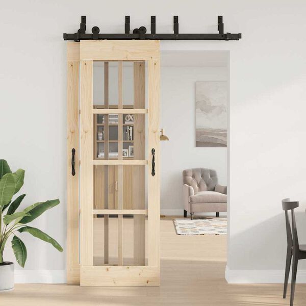 vidaXL Schiebet&uuml;rbeschlag-Set 152,5 cm Stahl Schwarz