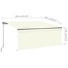 vidaXL Markise Manuell Einziehbar mit Rollo 3x2,5 m Creme