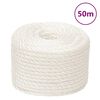 vidaXL Arbeitsseil Wei&szlig; 12 mm 50 m Polypropylen