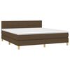 vidaXL Boxspringbett mit Matratze & LED Dunkelbraun 160x200 cm Stoff