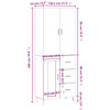 vidaXL Highboard R&auml;uchereiche 69,5x34x180 cm Holzwerkstoff