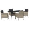 vidaXL Garten Essgruppe 5 Stk. Hellgrau Poly-Rattan