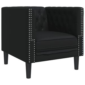 vidaXL Chesterfield-Sessel Schwarz Kunstleder