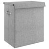 vidaXL Faltbarer W&auml;schekorb Grau 51x34,5x59 cm Leinenimitat Stoff