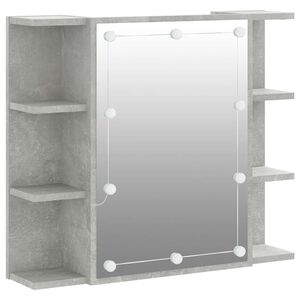 vidaXL Spiegelschrank mit LED Betongrau 70x16,5x60 cm