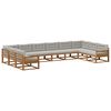 vidaXL Outdoor-Sofagarnitur mit Kissen 10 pcs Nat&uuml;rlich und Hellgrau
